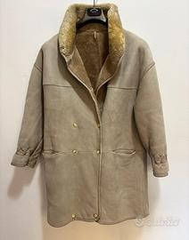 Cappotto shearling originale beige unisex vintage
