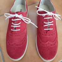 Scarpe donna rosse brogue stringate n.39