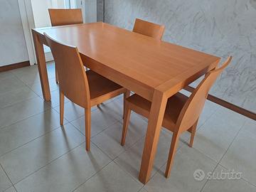 Tavolo Calligaris in legno con 6 sedie (set)