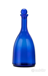 Bottiglia acqua vetro blu nuova made in Italy