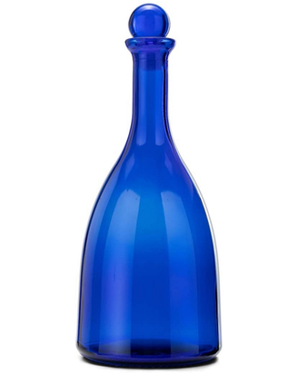 Bottiglia acqua vetro blu nuova made in Italy