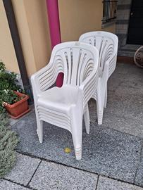 12 sedie bianche per esterno