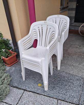 12 sedie bianche per esterno