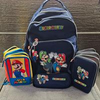 zaino scuola e astucci super mario
