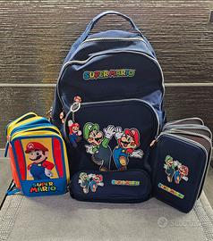 zaino scuola e astucci super mario
