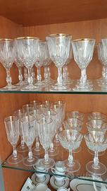 servizio bicchieri di cristallo con filo oro 