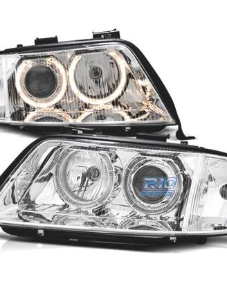 FARI XENON AUDI A6 4B 97-01 ANGEL EYES FONDO CROMA