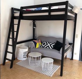 Letto a Soppalco IKEA STORA nero 140x200 Smontato