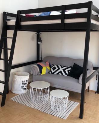 Letto a Soppalco IKEA STORA nero 140x200 Smontato