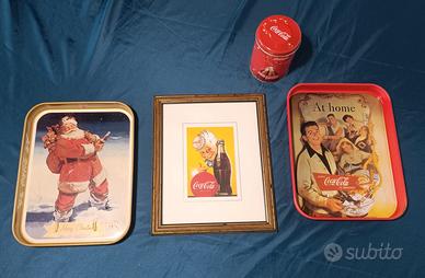 Lotto Coca Cola vintage vassoi quadro pubblicitari