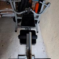 panca multifunzione e pesi