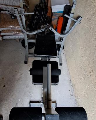 panca multifunzione e pesi