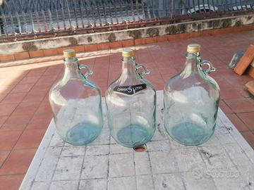 damigiane in vetro da 5 litri