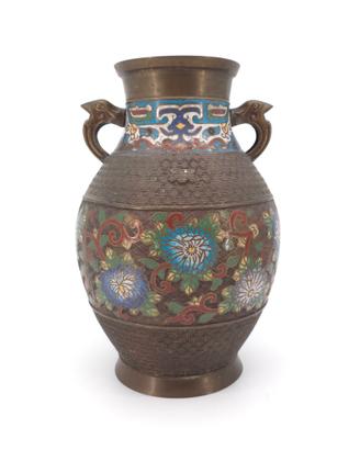 Vaso Giapponese Bronzo Smalti Cloisonne 900