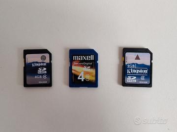 Lotto schede SD e microSD usate (1GB – 2GB – 4GB)