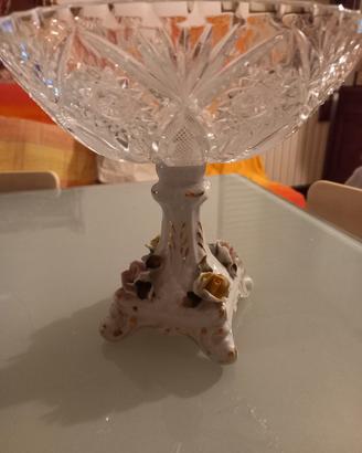 alzatina CRE ART cristallo e ceramica 