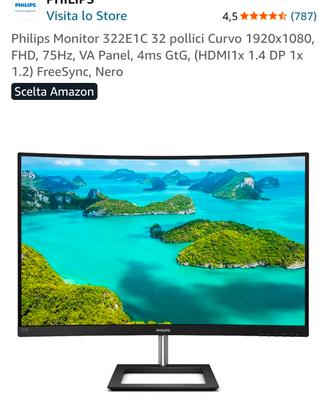 Monitor Philips 32 pollici curvo 