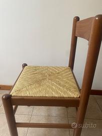 Sedie in legno con seduta di paglia