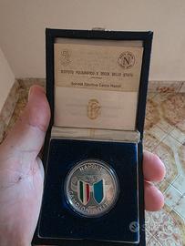 moneta celebrativa argento primo scudetto Napoli 