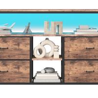 Mobile TV stile retrò console cassetti soggiorno