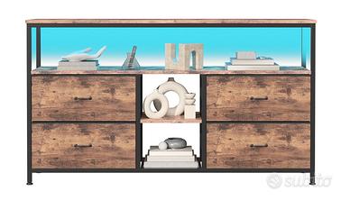 Mobile TV stile retrò console cassetti soggiorno