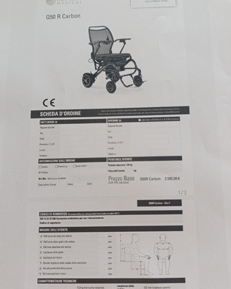 Sedia a rotelle carrozzina elettrica