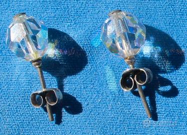 Orecchini - Argento - Bowl Zircone - anni  70