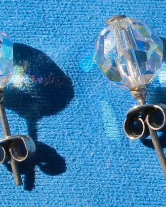 Orecchini - Argento - Bowl Zircone - anni  70