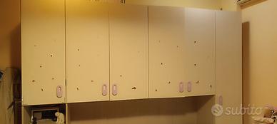 parete attrezzata con 2 letti per ragazzi 