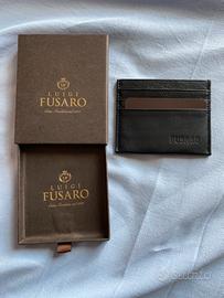 NUOVO - Portacarte in pelle nero