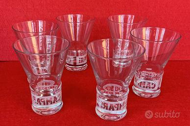 6 bicchieri Campari nuovi con scatola