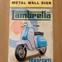 Targa pubblicità in ferro Lambretta 20x15