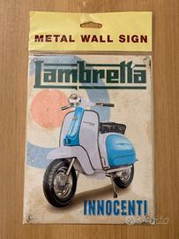 Targa pubblicità in ferro Lambretta 20x15