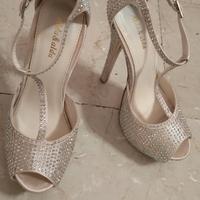 elegantissimi sandali dorati da sera