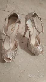 elegantissimi sandali dorati da sera