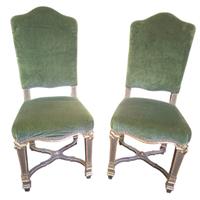 Coppia sedie laccate e dorate anni 30