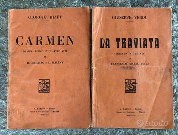 Libretti d’opera Carmen- La Traviata  1927-28