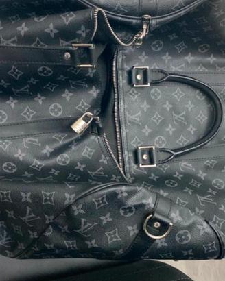 Lous Vuitton KeepallBandouliere 55Monogram Eclipse
