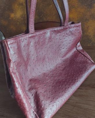 borsa tote in pelle tipo struzzo - DAVOLI