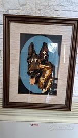 Quadro mezzo punto fatto a mano "Pastore Tedesco" 
