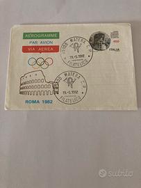 Lettera via aerea con timbro Matera 1982