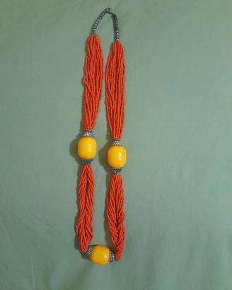 Collana africana perline rossa