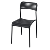 Sedia IKEA ADDE nera con cuscino imbottito incluso