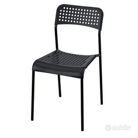 Sedia IKEA ADDE nera con cuscino imbottito incluso