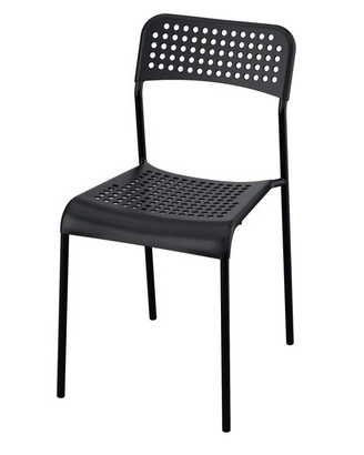 Sedia IKEA ADDE nera con cuscino imbottito incluso