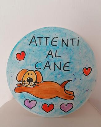 attenti al cane, in terracotta artigianale 23 cm