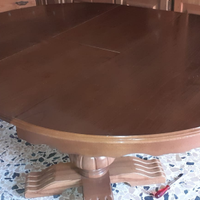 Tavolo rotondo allungabile in legno massello