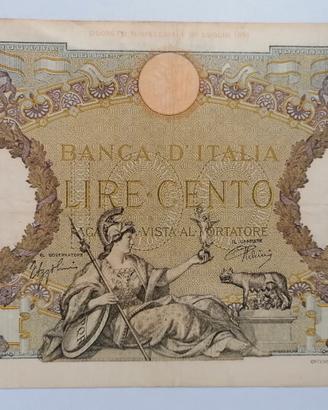 Banconota 100 Lire 1939 Roma Guerriera