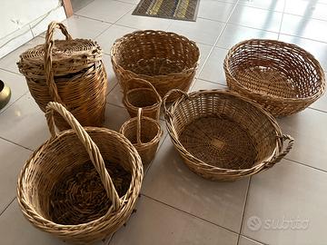 Cesti in Vimini Intrecciato  – Artigianato Vintage