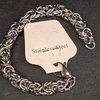 Bracciale maglia Bizantina in Acciaio Inox 18cm